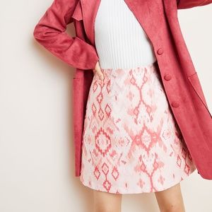 NWT Anthropologie Hutch Kasi Jacquard Mini Skirt Pink